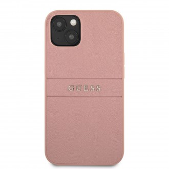 Guess PU Leather Saffiano Zadní Kryt pro iPhone 13 Pink (GUHCP13MPSASBPI)