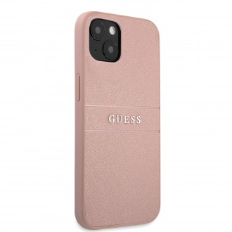 Guess PU Leather Saffiano Zadní Kryt pro iPhone 13 Pink (GUHCP13MPSASBPI)