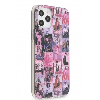 Guess PC/TPU Magazine Print Zadní Kryt pro iPhone 12/12 Pro Pink (GUHCP12M40MAPI)