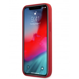 Guess Handscript Liquid Silicone Zadní Kryt pro iPhone 12/12 Pro Red (GUHCP12M40SILRE)