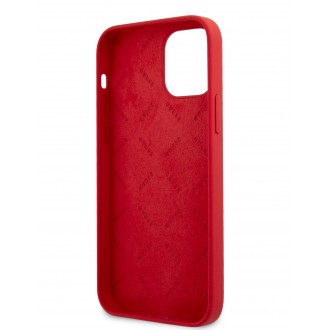 Guess Handscript Liquid Silicone Zadní Kryt pro iPhone 12/12 Pro Red (GUHCP12M40SILRE)