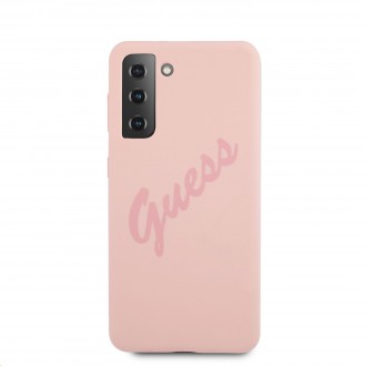 Guess Silicone Vintage Zadní Kryt pro Samsung Galaxy S21+ Pink (GUHCS21MLSVSPI)