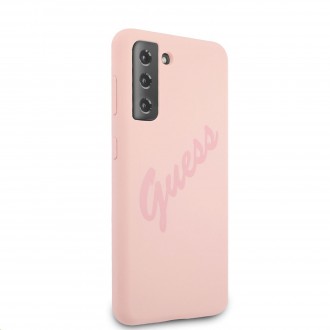 Guess Silicone Vintage Zadní Kryt pro Samsung Galaxy S21+ Pink (GUHCS21MLSVSPI)