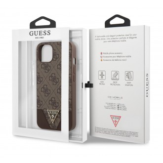 Guess 4G Hard Case Metal Logo Pouzdro pro iPhone 13 mini Brovn (GUHCP13SPU4GHBR)
