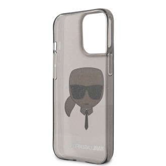 Karl Lagerfeld TPU Full Glitter Karl Head Kryt pro iPhone 13 Pro Max Black (KLHCP13XKHTUGLB)