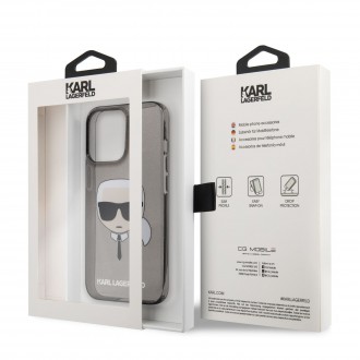Karl Lagerfeld TPU Full Glitter Karl Head Kryt pro iPhone 13 Pro Max Black (KLHCP13XKHTUGLB)