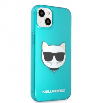 Karl Lagerfeld TPU Choupette Head Kryt pro iPhone 13 mini Fluo Blue (KLHCP13SCHTRB)