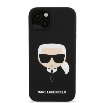 Karl Lagerfeld Liquid Silicone Karl Head Kryt pro iPhone 13 mini Black (KLHCP13SSLKHBK)