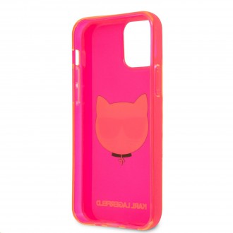 Karl Lagerfeld TPU Choupette Head Kryt pro iPhone 12/12 Pro 6.1 Fluo Pink (KLHCP12MCHTRP)