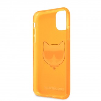 Karl Lagerfeld TPU Choupette Head Kryt pro iPhone 11 Fluo Orange (KLHCN61CHTRO)