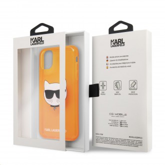 Karl Lagerfeld TPU Choupette Head Kryt pro iPhone 11 Fluo Orange (KLHCN61CHTRO)
