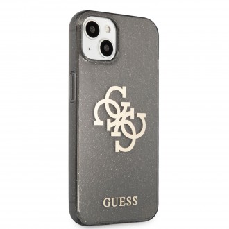 Guess TPU Big 4G Full Glitter Zadní Kryt pro iPhone 13 Black (GUHCP13MPCUGL4GBK)