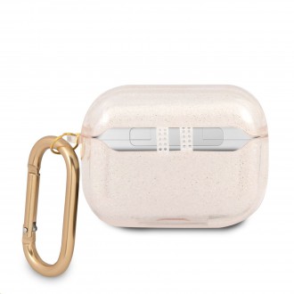 Guess 4G TPU Glitter Pouzdro pro Airpods Pro Gold (GUAPUCG4GD)