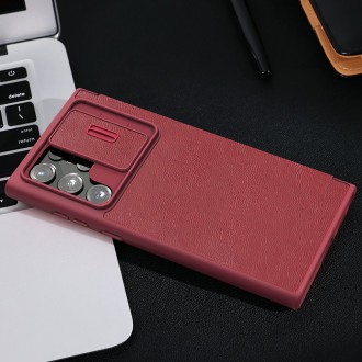 Nillkin Qin Book PRO Pouzdro pro Samsung Galaxy S22 Ultra Red