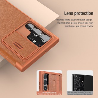 Nillkin Qin Book PRO Pouzdro pro Samsung Galaxy S22 Ultra Red