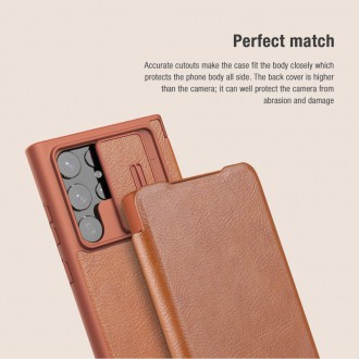 Nillkin Qin Book PRO Pouzdro pro Samsung Galaxy S22 Ultra Red