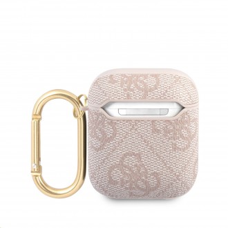 Guess 4G Script PC/PU Pouzdro pro Airpods 1/2 Pink (GUA24GSMP)