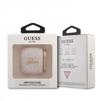 Guess 4G Script PC/PU Pouzdro pro Airpods 1/2 Pink (GUA24GSMP)