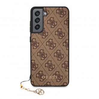 GUHCS21FEGF4GBR Guess 4G Charm Zadní Kryt pro Samsung Galaxy S21 FE 5G Brown