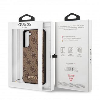 GUHCS21FEGF4GBR Guess 4G Charm Zadní Kryt pro Samsung Galaxy S21 FE 5G Brown