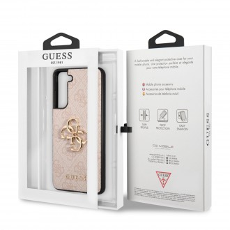GUHCS21FE4GMGPI Guess 4G Big Metal Logo Zadní Kryt pro Samsung Galaxy S21 FE 5G Pink