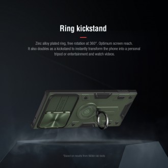 Nillkin CamShield Armor Zadní Kryt pro Samsung Galaxy S22 Ultra Dark Green