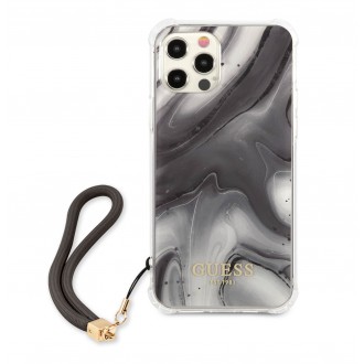 Guess TPU Marble Zadní Kryt pro iPhone 12 Pro Max Grey (GUHCP12LKSMAGR)