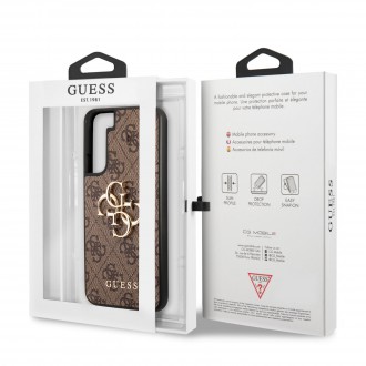 GUHCS22M4GMGBR Guess 4G Big Metal Logo Zadní Kryt pro Samsung Galaxy S22+ Brown
