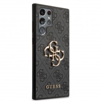 GUHCS22L4GMGGR Guess 4G Big Metal Logo Zadní Kryt pro Samsung Galaxy S22 Ultra Black
