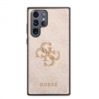 GUHCS22L4GMGPI Guess 4G Big Metal Logo Zadní Kryt pro Samsung Galaxy S22 Ultra Pink