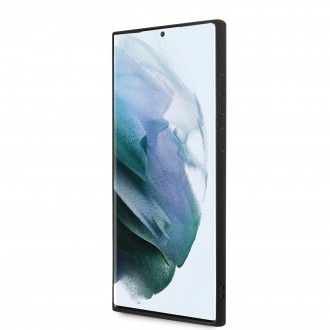 KLHCS22LSAKHSL Karl Lagerfeld PU Saffiano Karl Head Zadní Kryt pro Samsung Galaxy S22 Ultra Silver