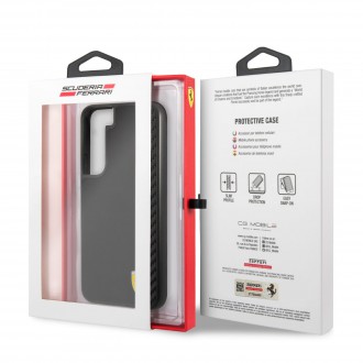FESAXHCS22SBK Ferrari Smooth and Carbon Effect Zadní Kryt pro Samsung Galaxy S22 Black