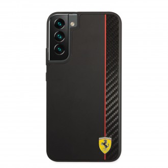 FESAXHCS22MBK Ferrari Smooth and Carbon Effect Zadní Kryt pro Samsung Galaxy S22+ Black