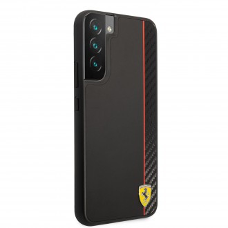 FESAXHCS22MBK Ferrari Smooth and Carbon Effect Zadní Kryt pro Samsung Galaxy S22+ Black