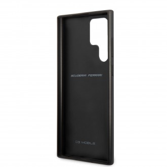 FESAXHCS22LBK Ferrari Smooth and Carbon Effect Zadní Kryt pro Samsung Galaxy S22 Ultra Black