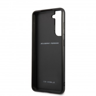 FESAXHCS21FBK Ferrari Smooth and Carbon Effect Zadní Kryt pro Samsung Galaxy S21 FE 5G Black