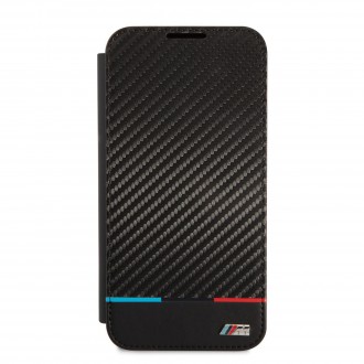 BMBKS22MPUCARTCBK BMW M PC/TPU Book Tricolor Stripes Pouzdro pro Samsung Galaxy S22+ Black