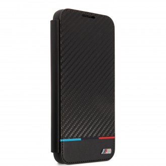 BMBKS22MPUCARTCBK BMW M PC/TPU Book Tricolor Stripes Pouzdro pro Samsung Galaxy S22+ Black