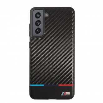 BMHCS21FEPUCARTCBK BMW M PC/TPU Tricolor Stripes Zadní Kryt pro Samsung Galaxy S21 FE 5G Black