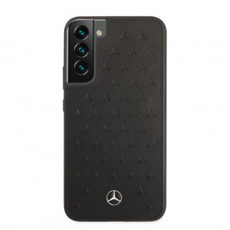 MEHCS22MPSQBK Mercedes Genuine Leather Quilted Kryt pro Samsung Galaxy S22+ Black