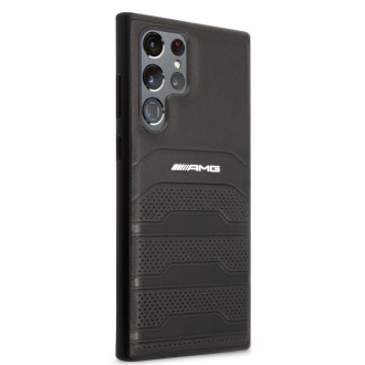 AMHCS22LGSEBK AMG Genuine Leather Perforated Zadní Kryt pro Samsung Galaxy S22 Ultra Black