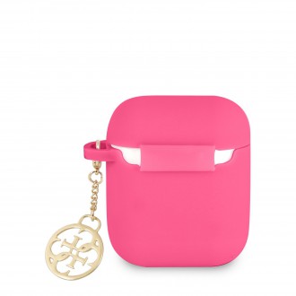 GUA2LSC4EF Guess 4G Charm Silikonové Pouzdro pro Airpods 1/2 Fuchsia