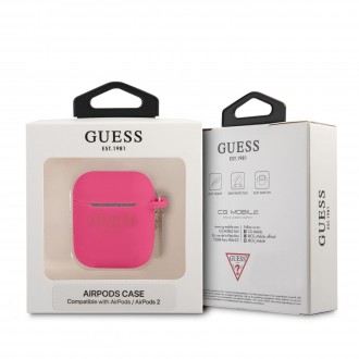 GUA2LSC4EF Guess 4G Charm Silikonové Pouzdro pro Airpods 1/2 Fuchsia