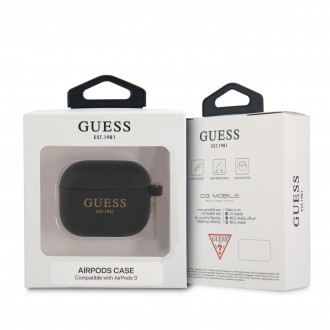 GUA3LSC4EK Guess 4G Charm Silikonové Pouzdro pro Airpods 3 Black