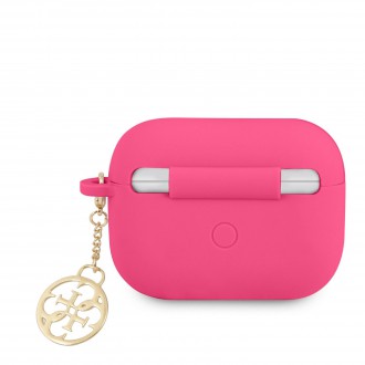 GUAPLSC4EF Guess 4G Charm Silikonové Pouzdro pro Airpods Pro Fuchsia