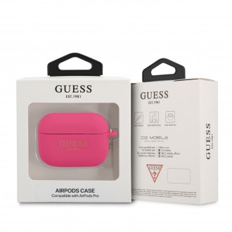 GUAPLSC4EF Guess 4G Charm Silikonové Pouzdro pro Airpods Pro Fuchsia