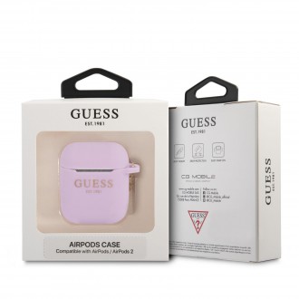 GUA2LSC4EU Guess 4G Charm Silikonové Pouzdro pro Airpods 1/2 Purple