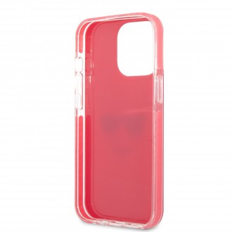 KLHCP13XTPECPI Karl Lagerfeld TPE Choupette Head Kryt pro iPhone 13 Pro Max Fuchsia