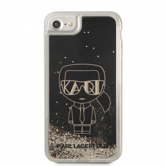KLHCI8LGGKBK Karl Lagerfeld Liquid Glitter Gatsby Kryt pro iPhone 7/8/SE 2020 Black