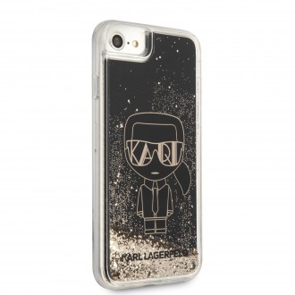 KLHCI8LGGKBK Karl Lagerfeld Liquid Glitter Gatsby Kryt pro iPhone 7/8/SE 2020 Black